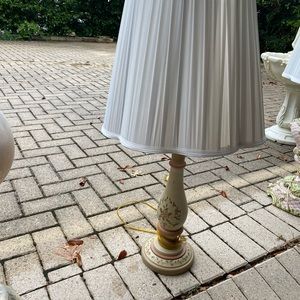 Wooden hand painted lamp